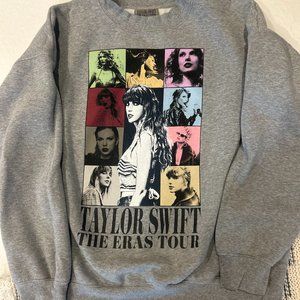 Taylor Swift Eras Tour Crew Neck Sweatshirt in Heather Gray, Size L